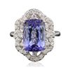 Image 1 : 14KT White Gold 5.00ct Tanzanite and Diamond Ring