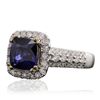 Image 2 : 14KT White Gold 3.00ct Tanzanite and Diamond Ring