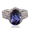 Image 1 : 14KT Two-Tone Gold 3.41ct Tanzanite and Diamond Ring