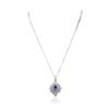 Image 3 : 14KT White Gold 2.28ct Tanzanite and Diamond Pendant With Chain