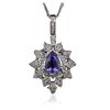 Image 4 : 14KT White Gold 2.28ct Tanzanite and Diamond Pendant With Chain