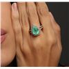 Image 2 : 14KT Yellow Gold 2.88ct Emerald and Diamond Ring