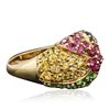 Image 2 : 10KT Yellow Gold 3.86ctw Multi Color Gemstone Ring