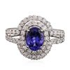 Image 1 : 14KT White Gold 1.37ct Tanzanite and Diamond Ring