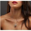 Image 2 : 14KT White Gold 7.72ct Sapphire and Diamond Pendant With Chain