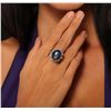 Image 1 : 14KT White Gold 14.74ct Sapphire and Diamond Ring