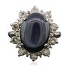 Image 3 : 14KT White Gold 14.74ct Sapphire and Diamond Ring