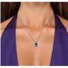 Image 1 : 14KT White Gold 1.63ct Tanzanite and Diamond Pendant With Chain