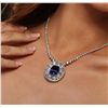 Image 2 : 18KT White Gold 21.80ct Tanzanite and Diamond Necklace
