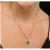 Image 2 : 14KT Yellow Gold 2.73ct Emerald and Diamond Pendant