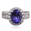 Image 1 : 14KT White Gold 3.59ct Tanzanite and Diamond Ring