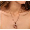 Image 2 : 14KT Rose Gold 16.44ct Morganite and Diamond Pendant With Chain