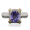 Image 1 : 18KT Two-Tone Gold 1.69ct Tanzanite and Diamond Ring