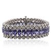 Image 3 : 14KT White Gold 20.30ctw Tanzanite and Diamond Bracelet