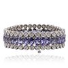 Image 4 : 14KT White Gold 20.30ctw Tanzanite and Diamond Bracelet