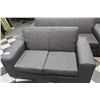 Image 2 : CHARCOAL GREY 3 PIECE SOFA SET, INCLUDES: 4 SEAT SOFA, PLUS 2 AND 3 SEAT LOVE SEATS