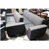 Image 3 : CHARCOAL GREY 3 PIECE SOFA SET, INCLUDES: 4 SEAT SOFA, PLUS 2 AND 3 SEAT LOVE SEATS