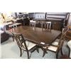 Image 1 : FORMAL DINING ROOM SET WITH DARK WOOD TABLE AND LEAF, BUFFET AND 5 CHAIRS