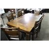 Image 2 : DARK WOOD DINING ROOM TABLE WITH LEAF AND 6 CHAIRS