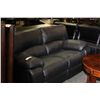 Image 2 : BLACK LEATHER DOUBLE RECLINING LOVE SEAT