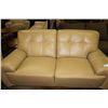 Image 1 : TAN LEATHER SOFA