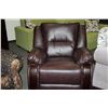 Image 1 : DARK BROWN LEATHER ROCKING / RECLINING ARM CHAIR