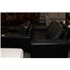 Image 2 : BLACK LEATHER LOVESEAT AND CHAIR SET