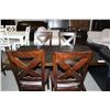 Image 2 : DARK WOOD DINING ROOM TABLE WITH 4 CHAIRS