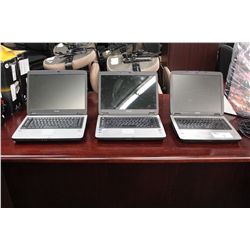 3 TOSHIBA SATELLITE NOTEBOOK COMPUTERS, NO HARD DRIVES, ONLY ONE POWER SUPPLY