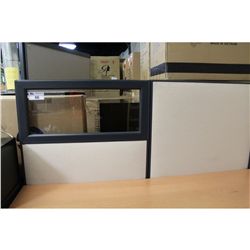 LACASSE 6' X 6' CORNER PANEL WRAP DIVIDER SYSTEM WITH GLASS TOP PANEL