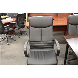 BLACK LEATHER HIBACK EXECUTIVE CHAIR