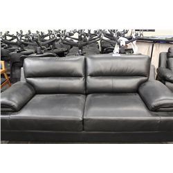 BLACK LEATHER MODERN LOOK SOFA