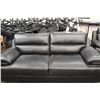 Image 1 : BLACK LEATHER MODERN LOOK SOFA