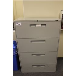 GREY GLOBAL 4 DRAWER LATERAL FILE CABINET