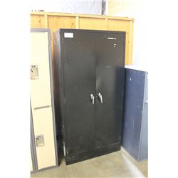 BLACK 2 DOOR METAL STORAGE CABINET