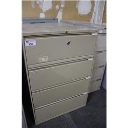 BEIGE 4 DRAWER LATERAL FILE CABINET