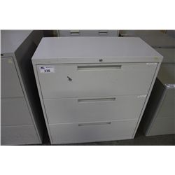 GREY 3 DRAWER LATERAL FILE CABINET