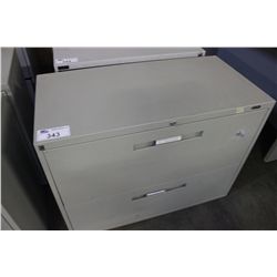 GREY 2 DRAWER LATERAL FILE CABINET