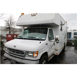 1998 FORD ECONOLINE SUPER DUTY, 3 DOOR CUBE VAN, WHITE, VIN # 1FDXE40F2WHA36483