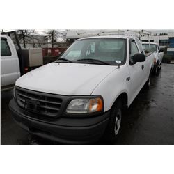 2003 FORD F-150, XL, 2DR PICK UP TRUCK, WHITE, VIN # 2FTRX17223CA59242