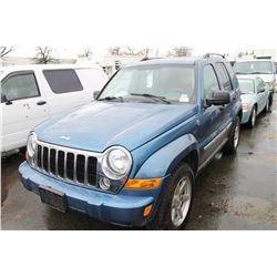 2006 JEEP LIBERTY LIMITED, 4DOOR SUV, BLUE, VIN # 1J4GL58K36W177442
