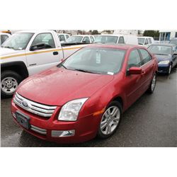 2008 FORD FUSION SEL, 4 DOOR SEDAN, RED, VIN # 3FAHP081X8R229752