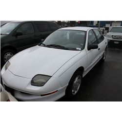 1999 PONTIAC SUNFIRE, 4 DOOR SEDAN, WHITE, VIN # 1G2JB5247X7544187