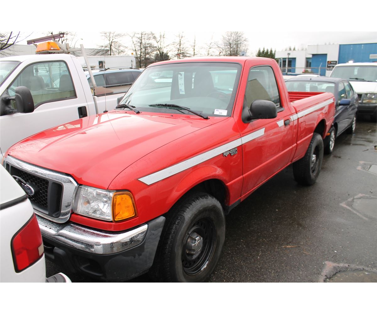 2004 FORD RANGER XLT, 2 DOOR PU, RED, VIN # 1FTZR11E14PA36645 - Able ...