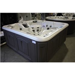 MERIDIAN ST ANDREW SPA 5 PERSON HOT TUB, CAMEO INTERIOR, DARK BROWN EXTERIOR, BISTRO TABLE, OZONE,
