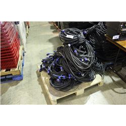 PALLET OF DOZENS OF NEUTRIK SPEAKON CABLES AND ADAPTERS OF VARIOIUS LENGTHS