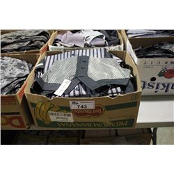 BOX OF ASSORTED SIZED TUXEDO VESTS
