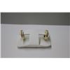 Image 2 : ONE PAIR OF 14KT YELLOW GOLD HOOP STYLE EARRINGS, EACH SET WITH 8 ROUND BRILLIANT CUT COLOURLESS