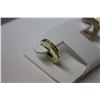 Image 3 : ONE PAIR OF 14KT YELLOW GOLD HOOP STYLE EARRINGS, EACH SET WITH 8 ROUND BRILLIANT CUT COLOURLESS