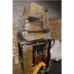 PALLET OF FIREPLACE INSERTS & STOOLS